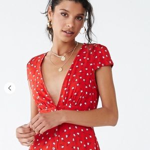 Floral print bottom-down dress